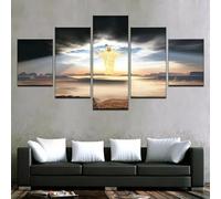 Abstract 5-Piece Wall Picture XXL Canvas Picture Wall Pictures Living Room Home Art Prints Modern Design Poster Wall Decoration 5 Piece Wall Picture Religion of the Virgin Mary Jesus
