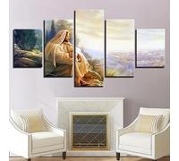 Abstract 5-Piece Wall Picture XXL Canvas Picture Wall Pictures Living Room Home Art Prints Modern Design Poster Wall Decoration 5 Piece Wall Picture Religion of the Virgin Mary Jesus