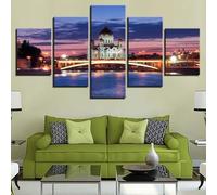 Abstract 5-Piece Wall Picture XXL Canvas Picture Wall Pictures Living Room Home Art Prints Modern Design Poster Wall Decoration 5 Piece Wall Picture Religion of the Virgin Mary Jesus