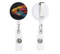 Abstract A Colorful Fish Retractable Badge Holder Reel Clip ID Card Holder for Doctor Nurse Student Office Worker