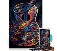 Abstract Acoustic Guitar Teenager Jigsaw Puzzles 1000 Pieces Brain Think Neat Cut Real Challenge Great Gift (38x52cm)