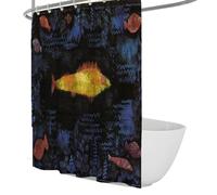 Abstract Aesthetic Shower Curtain Fabric Accessories Restroom Decor the Goldfish Famous Painting Prints Bath Curtain Set with Hooks 200 x 240 cm