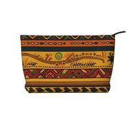 Abstract African National Pattern Printed Corduroy Makeup Bag for Travel & Daily Use, Stylish Pouch Purse Case Cosmetic Bags Organizer for Women