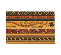 Abstract African National Pattern Printed Jigsaw Puzzle 14.4x9.8 CM, Rectangular Puzzle Challenging Game for Adults Gifts, Family Fun Decorative Wall Decor