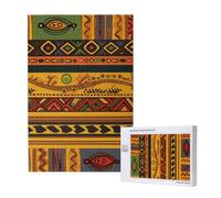Abstract African National Pattern Printed Jigsaw Puzzle with Storage Box, Wooden Puzzle for Adults and Kids, 1000 Pieces Family Fun Decorative Game