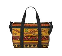 Abstract African National Pattern Printed Travel Bag Duffle Bag for Men Women, Large Water Resistant Gym Bag Weekend Holdall Bag with Shoulder Strap