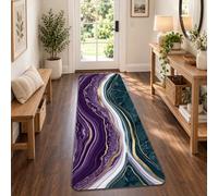 Abstract Agate Gemstone Pattern Modern Runner Rug 2x5 | Abstract Gemstone Pattern, Carpet Runner, Luxurious Gold Veins, Modern Elegant Style, Elegant Entryway Accents
