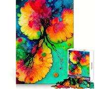 Abstract Alcohol Ink 1000 Piece Jigsaw Puzzles for Teenagers Jigsaw Skill Play Firm Edge Home Fun Santa Gift (50x75cm)