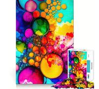 Abstract Alcohol Ink Jigsaw Puzzles for Teenagers 1000 Logic Play True Detail Family Enjoyable Wall Display (38x26cm)