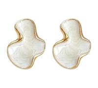 Abstract Alien White Color Cloud Irregular Stud Earring for Women Temperament Ear Jewelry Simple Valentine's Day Gift