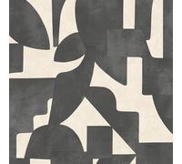 Abstract Angles Cream Charcoal Wallpaper - Contemporary Retro Vintage Design - Stylish Trendy Feature Wall