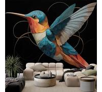 Abstract Animal Bird Lines 3D Panoramic Photo Wallpaper 500 x 280 cm Photo Wallpaper Mural, Black Non-Woven Premium Art Print Fleece Wall Mural Decoration Poster Picture Design Modern