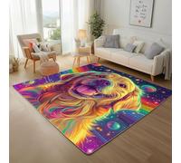 Abstract Animal Dog Colorful Rectangle Rugs Living Room Rug for Bedroom 200x300cm Non-Slip Washable Carpet Modern Painted Galaxy Universe Short Pile Area Rug for Dining Room Kitchen Office Floor mats