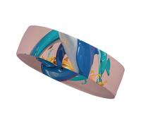 Abstract Animal Dolphin Headbands for Women & Men Sports Headband, Fits All Head Sizes, Ultra Absorbent & Non-Slip Sweatband for Running, Yoga, Gym