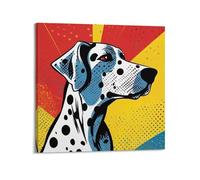 Abstract Animal Poster Featuring Dalmatian Head in Retro Pop Art Style Poster Decorative Painting Canvas Wall Art Picture Print Modern Family Bedroom Decor 16x16inch(40x40cm)