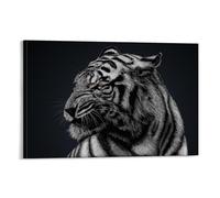 Abstract Animal Poster of An Angry Tiger in Monochrome Photo Poster Vintage Art, Wall Canvas, Decoration Aesthetic, Living Room, Kids Room Dormitory, Cafe, Bathroom, Suitable for Bedroom, Gym, Cool Cl