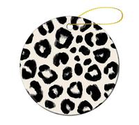 Abstract Animal Print Pattern Leopard Spots Christmas Tree Hanging Ornaments,2 Pieces, 7.2CM Round Double-Sided