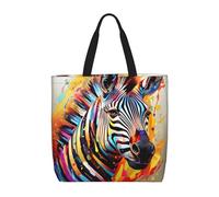 Abstract Animal Zebra Basic Models Tote Bag With Zipper With Inner Pockets,Laptop Work Tote Bag For Sport,Travel