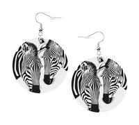 Abstract Animal Zebra Elegant Leather Round Earrings-Fashionable And Unique Accessories For Everyday Wear