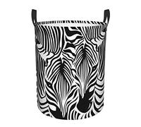 Abstract Animal Zebra Laundry Basket,Round Laundry Hampers Spacious And Lightweight Storage Hampers - Easy To Carry, Washable, Collapsible, Perfect For Toys, Clothes, Dorms And Bathrooms.