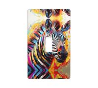Abstract Animal Zebra Print 1-Gang Blank Wall Plate, Standard Size,Decorative Switch Cover for Home/Commercial