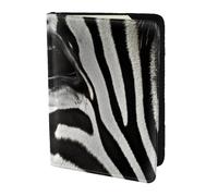 Abstract Animal Zebra Print 5.5 Inch Passport For Men And Women Lightweight Stylish Travel Document Wallet, Black, One Size