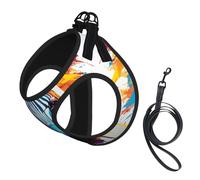 Abstract Animal Zebra Print Harness Leash Set For Cat Dog, Reflective Adjustable Escape-Proof Vest Lead With Soft Breathable Mesh, For Small Pets And Kitten Puppy