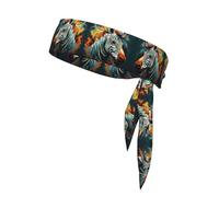 Abstract Animal Zebra Print Headband Sports Head Tie Wristband Wicking Sweat, Women Men Unisex Size Fits All