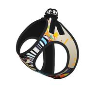 Abstract Animal Zebra Print Pet Leash Vest Reflective Adjustable Soft Mesh Vest Breathable For Daily Walks
