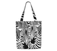 Abstract Animal Zebra Print,Reusable Grocery Bags Shopping Tote Bags Large Capacity Canvas Shoulder bag