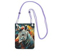 Abstract Animal Zebra Print Sling Bag For Men Women, Casual Mini Phone Purses, Anti-Theft Phone Bag, For Hiking Travel, Purple, One Size