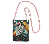Abstract Animal Zebra Print Sling Bag For Men Women, Casual Mini Phone Purses, Anti-Theft Phone Bag, For Hiking Travel, Pink, One Size