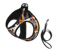 Abstract Animal Zebra Print Small Dog Cat Pet Leash Vest Harness, Reflective Vest For Outdoor Walk Hike