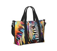 Abstract Animal Zebra Print Travel Duffle Bag,Handheld Shoulder Weekender Overnight Bag for Travel,Gym,Yoga