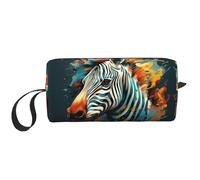 Abstract Animal Zebra print Travel Toiletry Pouch, Pencil Bag Canvas Makeup Bags, Multi-Purpose Cosmetic Bags with Zipper, White, One Size