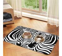 Abstract Animal Zebra Print,Waterproof Pet Feeding Mat,PU Leather Placemats for Cat Dog Water Bowl,Food Mats,40x60cm