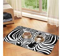 Abstract Animal Zebra Print,Waterproof Pet Feeding Mat,PU Leather Placemats for Cat Dog Water Bowl,Food Mats,30x45cm