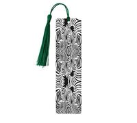 Abstract Animal Zebra Print Wooden Bookmark Bookmarks with Tassels Book Marks for Reading Hardcover Books Notebooks