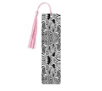 Abstract Animal Zebra Print Wooden Bookmark Bookmarks with Tassels Book Marks for Reading Hardcover Books Notebooks