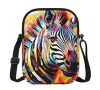 Abstract Animal Zebra Printed Crossbody Bag for Women with Adjustable Strap, Small Shoulder Purse for Travel Work