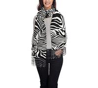 Abstract Animal Zebra Women Scarves Winter Long Soft Warm Wraps Wool Tassel Shawl Stole Scarf Ladies