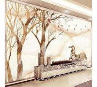 Abstract Animals Horses Birds Trees Marble Like 3D Wallpaper Luxury Home Dining Decor Paste Sofa Living Room The Wall for Bedroom Mural-430cm×300cm