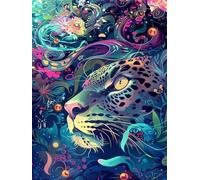 Abstract Animals Paint by Numbers for Adults with Frame, Large Paint by Number Canvas Kits, DIY Color Oil Painting Acrylic Paints with Brushes, Hobbies for Adults Women, Home Decor 100x135cm J8-199