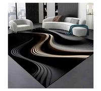 Abstract Area Rug, 3D Optical Illusion Wave Design, Non-Slip and Washable for Living Room and Game Room, Decorative Home Decor