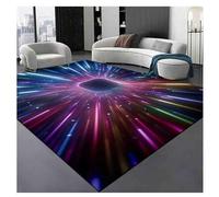 Abstract Area Rug, 3D Optical Illusion Wave Design, Non-Slip and Washable for Living Room and Game Room, Decorative Home Decor