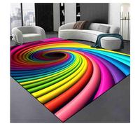 Abstract Area Rug, 3D Optical Illusion Wave Design, Non-Slip and Washable for Living Room and Game Room, Decorative Home Decor