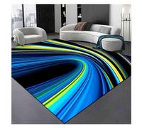 Abstract Area Rug, 3D Optical Illusion Wave Design, Non-Slip and Washable for Living Room and Game Room, Decorative Home Decor