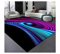 Abstract Area Rug, 3D Optical Illusion Wave Design, Non-Slip and Washable for Living Room and Game Room, Decorative Home Decor