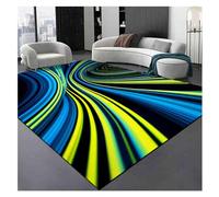 Abstract Area Rug, 3D Optical Illusion Wave Design, Non-Slip and Washable for Living Room and Game Room, Decorative Home Decor