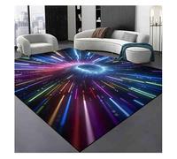 Abstract Area Rug, 3D Optical Illusion Wave Design, Non-Slip and Washable for Living Room and Game Room, Decorative Home Decor